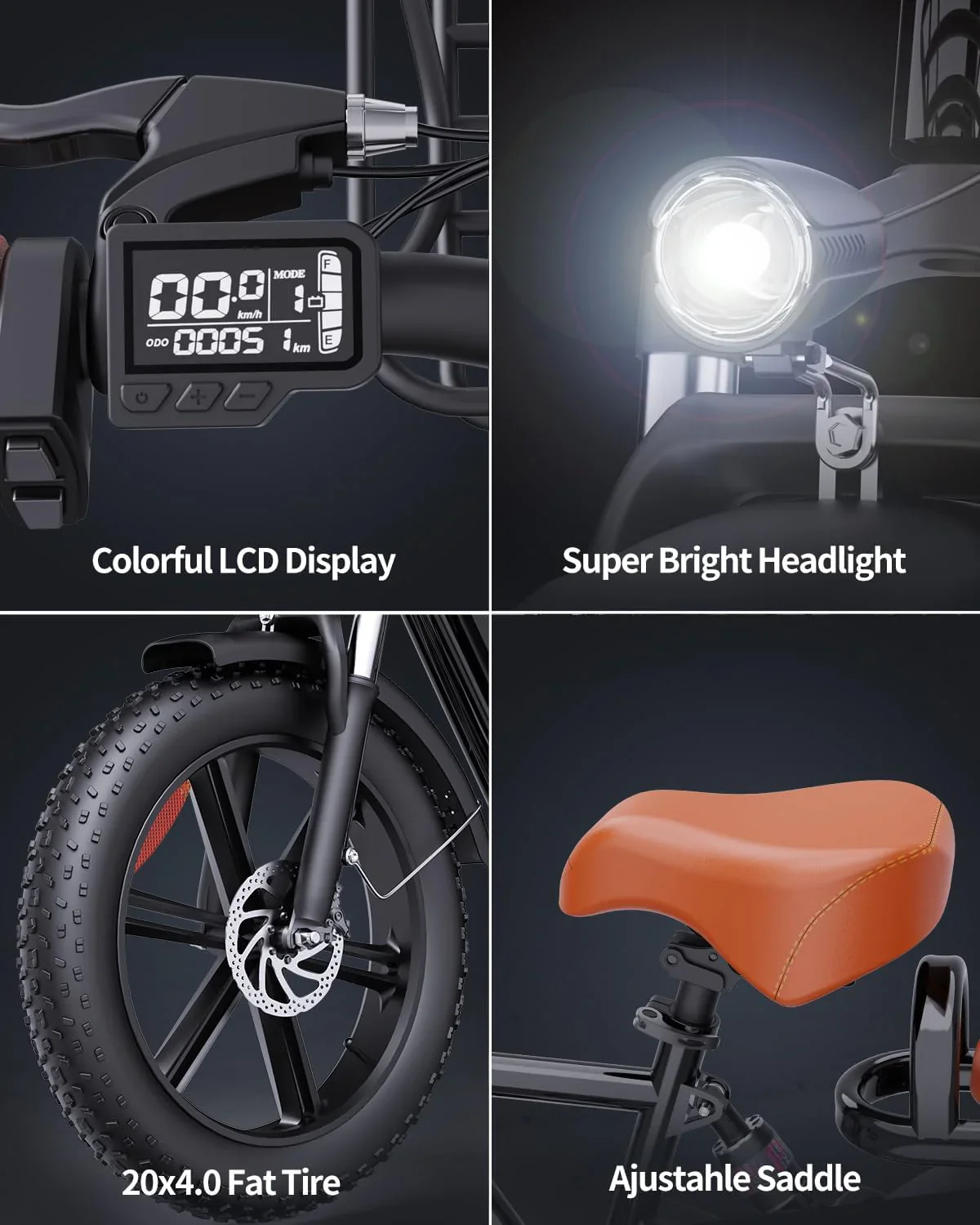 Ridstar FM001 48V 15AH 2-Seat Fat Tire Electric Bike - Image 3