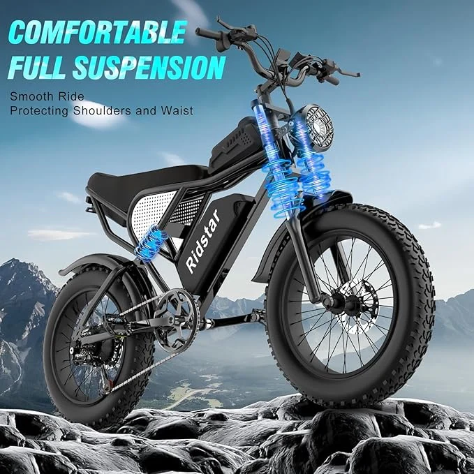 Ridstar Q20 1500W 48V 20AH Fat Tire Ebike - Image 8