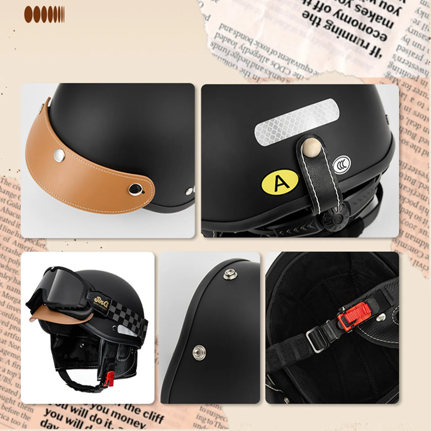 Retro Motorcycle Helmets - Image 3