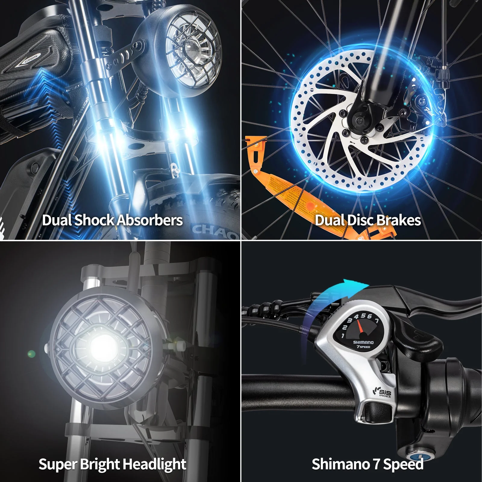 【US Stock】YVY K20 Lite 1000W Fat Tire Electric Bicycle - Image 7